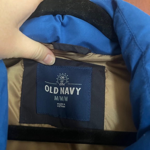 Men's Blue and Black Puffer Vest - Picture 6 of 7